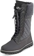 POLAR Womens Faux Fur Warm Thermal Waterproof Outdoor Walking Snow Winter Rubber Sole Calf Boots