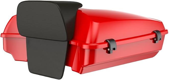 Advanblack Road Glide Tour Trunk Pack Rally Red Razor Tour Trunk Pack Backrest Pad for '97-'25 Harley Touring Road King Street Glide Electra Glide CVO Models