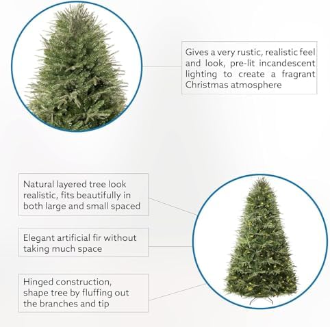 Naomi Home 6.5 ft Realistic Pre-Lit Christmas Tree, 400 Warm Lights