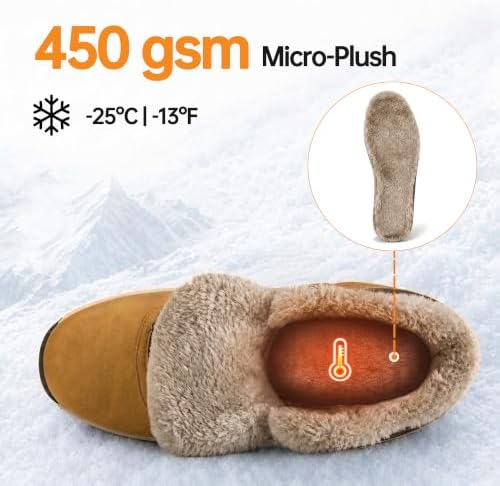 CC-Los Women's Ankle Hiking Winter Snow Boots Faux Fur Lined Warm