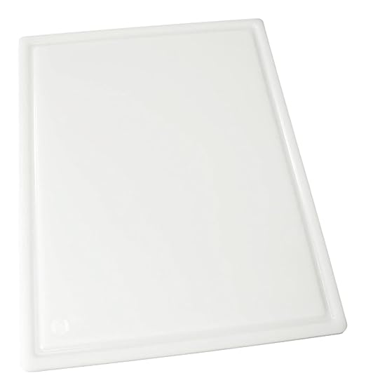 Winco 18" x 24" White Heavy-Duty Plastic Cutting Board | Dishwasher safe, Catches juices, Stain resistant, Great for Charcuterie, Cheese, Appetizers and Buffet Displays