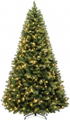 Hykolity 7 ft Prelit Artificial Christmas Tree with 300 Warm White LEDs