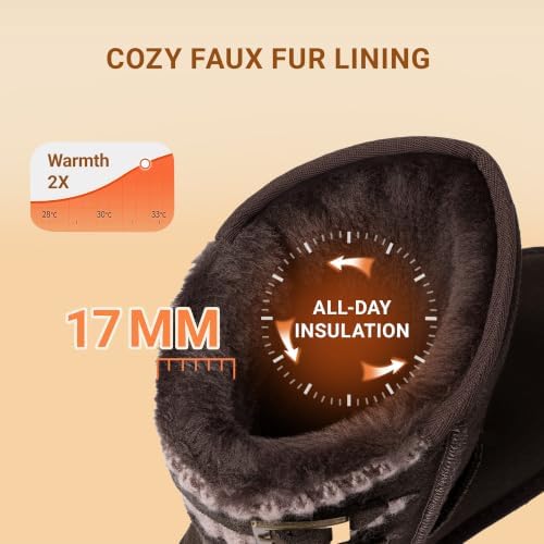 DREAM PAIRS Women's Mid Calf Winter Snow Boots