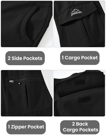TBMPOY Men's Snow Ski Fleece Lined Hiking Pants Waterproof Winter Snowboard Warm Outdoor Insulated Pants Windproof
