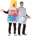 Poop No Blasto Pink Tummy Relief (30122-OS) & Toilet (7239) Couple Halloween Costume, Women and Men, One Size Fits Most Adults
