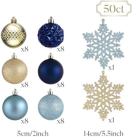 Valery Madelyn 50ct Christmas Tree Decorations Ball Ornaments 2 Inches
