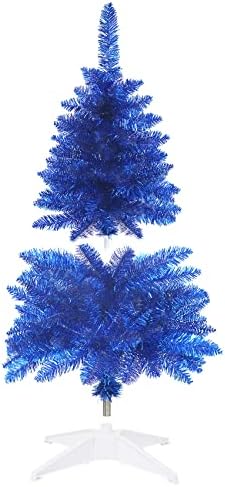3FT Blue Artificial Small Christmas Tree Mini Tabletop Decor