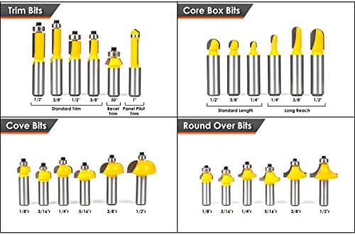 Router Bits Set 1/2 Inch Shank - BAIDETS 70 Pcs Router Bit Professional Carbide 1/2 Inch Shank Kit for Carpenter Woodworking