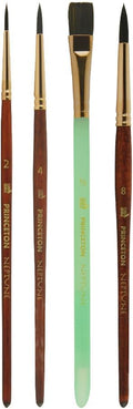 Princeton Neptune Watercolor Paint Brush Set, 4-Piece Professional Synthetic Brushes with Short Handles, Ultra-Soft & High-Absorbency Bristles for Watercolor & Fluid Media Painting