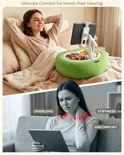 Miledi Tablet Pillow Stand for Bed with 360° Rotating Holder, Green