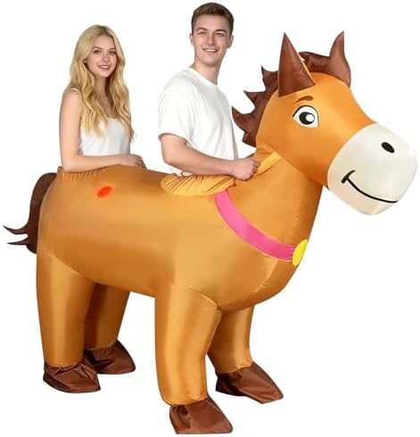 Halloween Couples Inflatable Horse Costume Adult, Ride On Horse Costumes, Blow Up Horse Costume, Couples Costumes 2026 for Halloween Men Women Cosplay Party