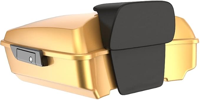 Advanblack Road Glide Tour Trunk Pack Black Hills Gold Chopped Tour Trunk Pack Backrest Pad for '97-'25 Harley Touring Road King Street Glide Electra Glide CVO models