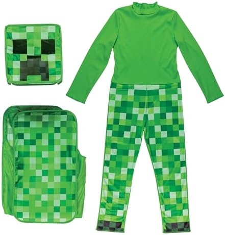 Disguise Minecraft Creeper Costume for Kids, Official Minecraft Costume Pop Out Outfit with Headpiece