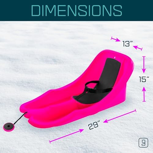 Gizmo Riders Baby Rider, Toddler Sled - 3-Point Harness, Anti-Slip Seat, Retractable Tow Strap, Durable Plastic, Ideal for 6 Months to 3 Years, Supports Up to 55 lbs, Winter Fun for Little Ones