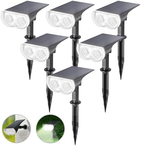 Linkind Solar Lights Outdoor Waterproof Landscape Spotlight Daylight 6 Pack