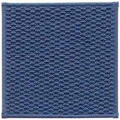 TYUU Small Bathroom Rugs Non Slip Washable Bath Rugs Super Absorbent Bathroom Rug Thin Quick Dry Low Pile Bath Mats, Navy Blue 12"x12"