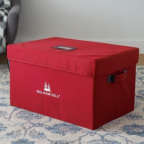 Balsam Hill Bauble Storage Bag - 72-Piece Christmas Ornament Storage Box with Drawer-Style Trays for Christmas Tree Ornaments Organization