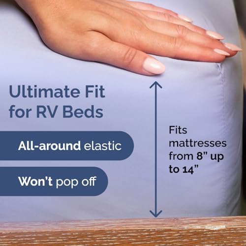 Short Queen Size 4 Piece Bed Sheet Set - RV Short Queen Sheets - Lavender