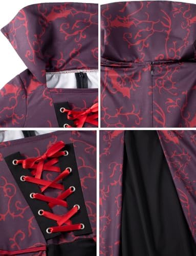 Vampire Costume for Girls, Gothic Victorian Vampiress Dress Set