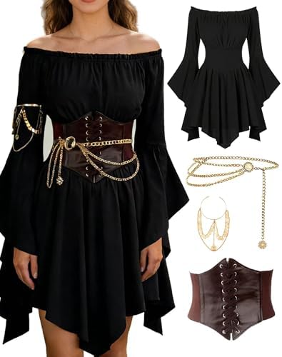 Renaissance Costume Women Pirate outfit Ren Fairy Dress Halloween Costume
