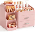 Booklov Large Makeup Organizer for Vanity Countertop, Pink
