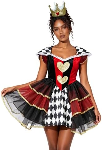 Queen of Hearts Costume Women Halloween Costume Alice in Wonderland Costume