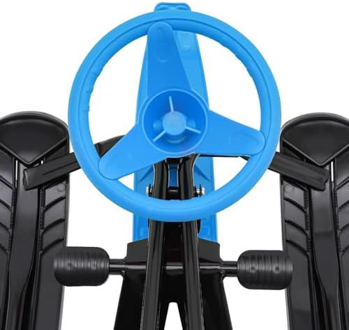 Snow Racer Sled with Flexible Steering Wheel, Ski Sled Slider Board for 3-15 Years Kids with Double-Toothed Foot Brake Heavy Duty Long-Lasting Steel Frame Snow Sleds Carrying Capacity 220 LBS