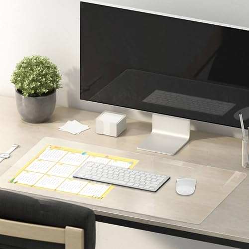 24 x 24 Inch Clear Table Cover Protector, 2mm Thick Clear Table Protector for Dining Room Table, Plastic Table Cover, Waterproof Table Pad for Kitchen, Office