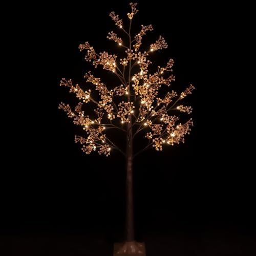 TYBEEU 4ft Lighted Baby's Breath Tree with 64 Warm White LED Lights