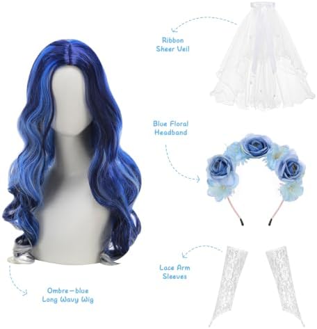 Zombie Bride Costume for Girls Halloween Dress up Outfits With Accessories