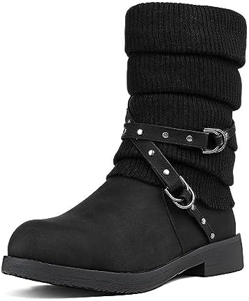 DREAM PAIRS Women's Mid Calf Fashion Winter Snow Boots