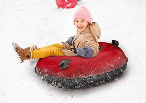 Slippery Racer Heavy Duty Commercial Grade Inflatable Snow Tube with Cover and Rope, PVC Bottom, 44"-Blue