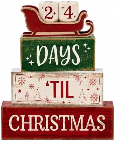 Christmas Countdown Decorations Indoor, Christmas Table Decor for Home