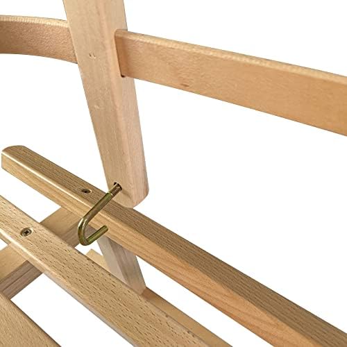 Vispronet Decorative Wooden Sled with Round Horns – Solid Wood Seat with Backrest and Water-Based Protective Lacquer – Frame Made from Laminated Beech Wood – Holds Up to 165lbs