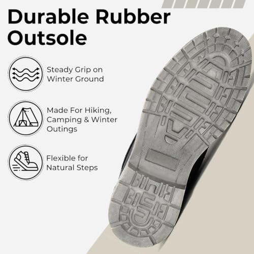 Mishansha Men's Waterproof Snow Boots, Insulated Winter Hiking Boots