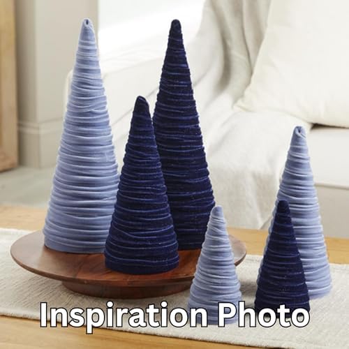 Your Heart's Content Slate Blue Velvet Trees Set of 3 (Slate Blue)
