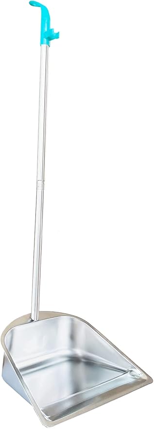 YAYOU Dust Pan with Long Handled for Home, 33.5'' Premium Quality Heavy Duty Stainless Steel Dustpan, Elegant Stand Up Design, Sturdy Dustpans for Home/ Lobby/ Shop/ Office, Dustpan Only