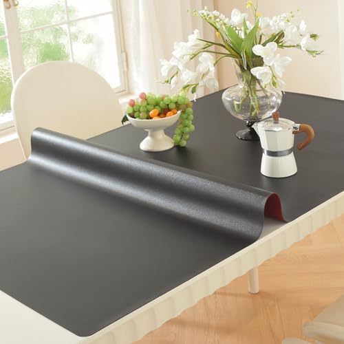 OstepDecor 42 x 60 in Black Table Protector 1.5mm Thick Plastic Table Cover