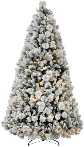 HOMCOM 7.5 ft Artificial Prelit Christmas Tree with Realistic Fraser Fir