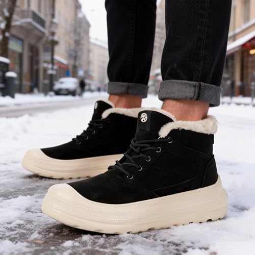 Eagsouni Womens Snow Boots Suede Leather Winter Shoes