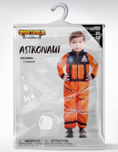 Spooktacular Creations Astronaut Costume with Helmet, Space Suit for Toddler, Kids Astronaut Halloween Costume for Cosplay