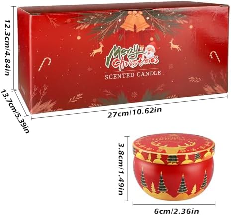 24Pack Christmas Scented Candle Tins Gift Set - Soy Wax Festive Candles 2.5oz- Long Lasting Burn time for Christmas Thanksgiving Gifts Holiday Decor & Gifting.