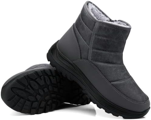 SHIBEVER Women Winter Snow Boots: Waterproof Slip on Fur Warm Ankle Boot