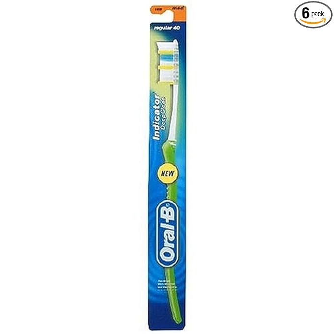 Oral-B Indicator Deep Clean Toothbrush, Regular 40, Med 16A, Case Pack of 6 Toothbrushes