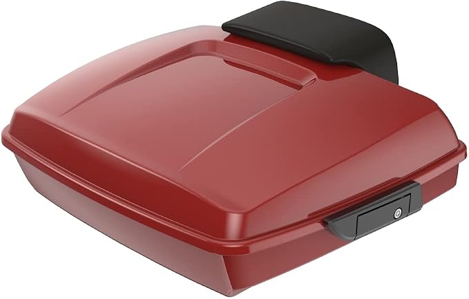 Advanblack Road Glide Tour Trunk Pack Red Hot Sunglo Razor Tour Trunk Pack Backrest Pad for '97-'25 Harley Touring Road King Street Glide Electra Glide CVO models