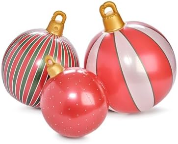 FUNBOY Retro Inflatable LED Light-Up Christmas Ornaments, Outdoor 3 Pack