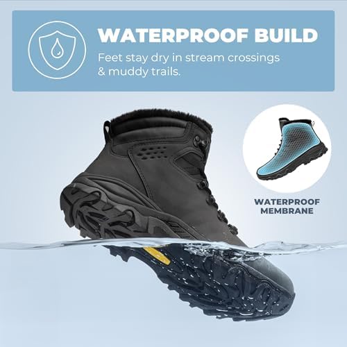 NORTIV 8 Men's Hiking Winter Insulated Snow Boots