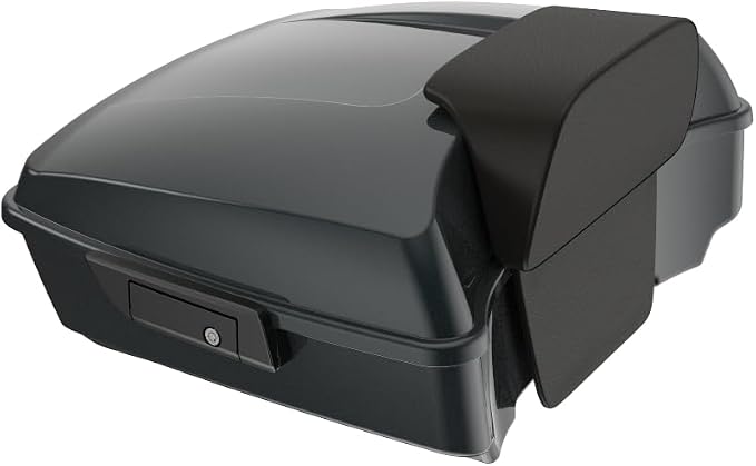 Advanblack 2025 RG Tour Trunk Pack Iron Horse Metallic Chopped Tour Trunk Pack Backrest Pad for '97-'25 Harley Touring Road King Street Glide Electra Glide CVO models
