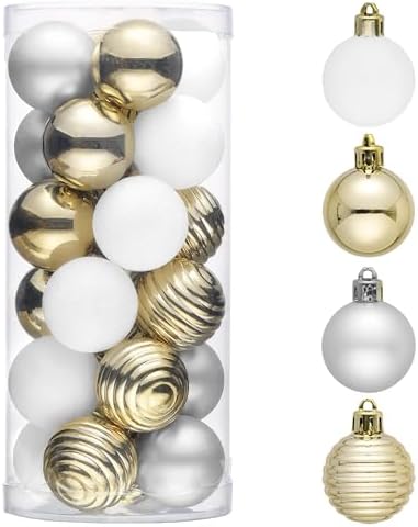 Valery Madelyn Small Christmas Tree Decorations Ball Ornaments 24ct 1.57"