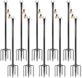 10 Pack String Light Poles for Outside, Adjustable Metal Patio Light Poles